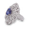 Bague 54 Bague en or blanc 18 kt, tanzanite et diamants 58 Facettes AN46 (00239)