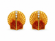 Boucles d'oreilles Boucles d’oreilles vintage coquillage en or jaune 18K et diamants 58 Facettes 26596