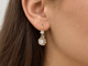 Boucles d'oreilles Art nouveau - Dormeuses en or jaune et blanc 18k, diamants 58 Facettes