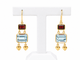 Boucles d'oreilles Boucles d'oreilles pendantes en or jaune 18K, aigues-marines et grenats 58 Facettes 32333