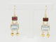 Boucles d'oreilles Boucles d'oreilles pendantes en or jaune 18K, aigues-marines et grenats 58 Facettes 32333