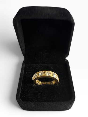 Bague 54 Bague ancienne - Alliance en or jaune et diamants 2,50 ct 58 Facettes Bague-260168