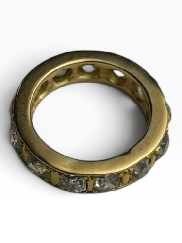 Bague 54 Bague ancienne - Alliance en or jaune et diamants 2,50 ct 58 Facettes Bague-260168