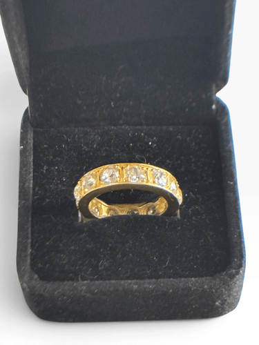 Bague 54 Bague ancienne - Alliance en or jaune et diamants 2,50 ct 58 Facettes Bague-260168