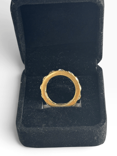 Bague 54 Bague ancienne - Alliance en or jaune et diamants 2,50 ct 58 Facettes Bague-260168