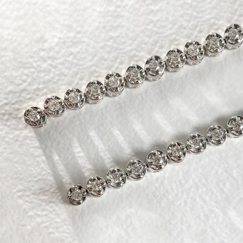 Boucles d'oreilles Disco - Boucles d'oreilles tennis en or blanc 18k et diamants 58 Facettes GER1349WG_20260929