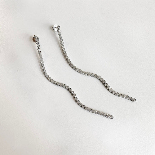 Boucles d'oreilles Disco - Boucles d'oreilles tennis en or blanc 18k et diamants 58 Facettes GER1349WG_20260929
