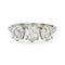 Bague 54 Bague trilogie d’inspiration victorienne à trois diamants taille ancienne en platine 58 Facettes EW-0023