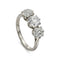 Bague 54 Bague trilogie d’inspiration victorienne à trois diamants taille ancienne en platine 58 Facettes EW-0023