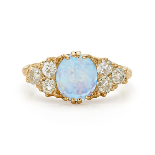 Bague 55 Bague victorienne en or jaune 18k, opale 0,90 ct et diamants taille ancienne 0,90 ct 58 Facettes VI-0002