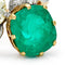 Bague 54 Bague Toi et Moi édouardienne en or jaune 18k et platine, émeraude colombienne et diamants 58 Facettes VI-0007