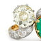 Bague 54 Bague Toi et Moi édouardienne en or jaune 18k et platine, émeraude colombienne et diamants 58 Facettes VI-0007