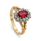 Bague 57 Bague victorienne en or jaune 18k, rubis et diamants taille ancienne 58 Facettes VI-0010