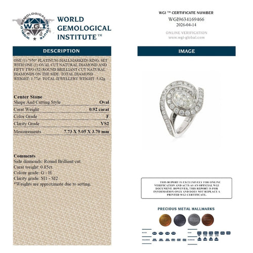 Bague 49 Bague contemporaine en platine, entourage de diamants, 1,77 ct, vers 2021 58 Facettes VI-0016