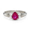 Bague 51 Bague de fiançailles en platine, rubis birman non chauffé et diamants 58 Facettes VI-0018