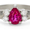 Bague 51 Bague de fiançailles en platine, rubis birman non chauffé et diamants 58 Facettes VI-0018