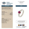 Bague 51 Bague de fiançailles en platine, rubis birman non chauffé et diamants 58 Facettes VI-0018