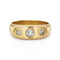 Bague 54 Bague victorienne trois pierres en or jaune 18 ct, diamants taille ancienne de 0,80 ct 58 Facettes VI-0022