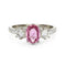 Bague 56 Bague de fiançailles en platine, saphir rose et diamants taille ancienne 58 Facettes VI-0024
