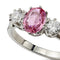 Bague 56 Bague de fiançailles en platine, saphir rose et diamants taille ancienne 58 Facettes VI-0024