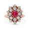 Bague 50.5 Bague victorienne rubis 0,90 ct et diamants taille ancienne 1,80 ct, or jaune 14K 58 Facettes VI-0025
