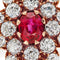 Bague 50.5 Bague victorienne rubis 0,90 ct et diamants taille ancienne 1,80 ct, or jaune 14K 58 Facettes VI-0025