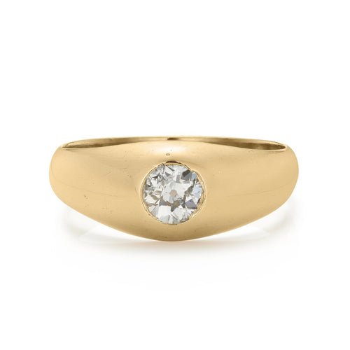 Bague 56 Bague gypsy victorienne en or jaune 18k, diamant taille ancienne 0,75 ct 58 Facettes VI-0028
