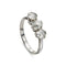 Bague 53 Bague édouardienne trois pierres en diamants taille ancienne, or blanc 18k 58 Facettes VI-0029