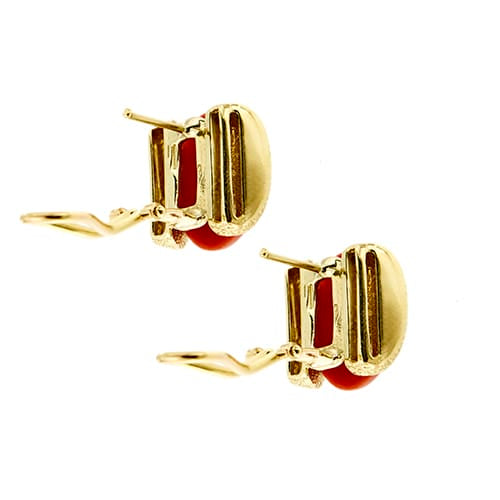 Boucles d'oreilles Boucles d’oreilles puces - Corail en or jaune 18 ct 58 Facettes 36791