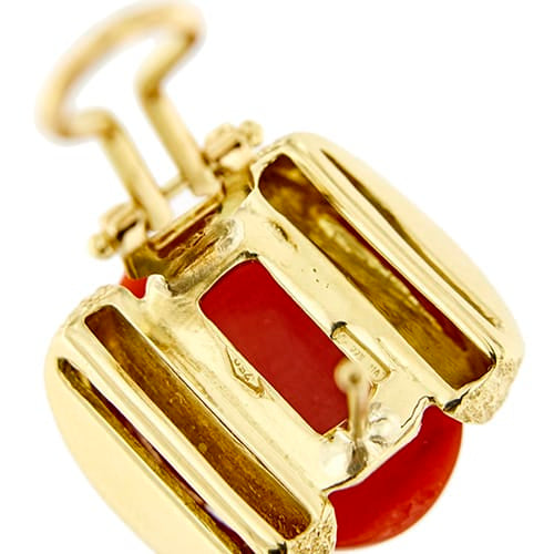 Boucles d'oreilles Boucles d’oreilles puces - Corail en or jaune 18 ct 58 Facettes 36791