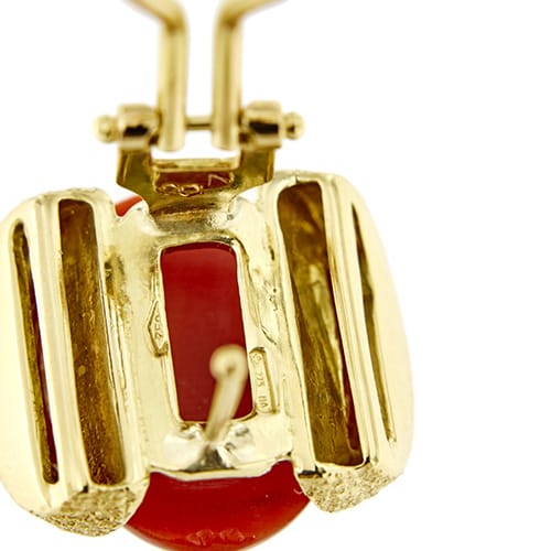 Boucles d'oreilles Boucles d’oreilles puces - Corail en or jaune 18 ct 58 Facettes 36791