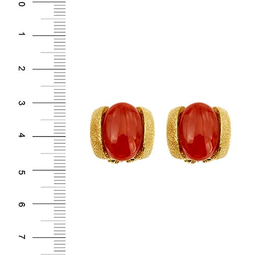 Boucles d'oreilles Boucles d’oreilles puces - Corail en or jaune 18 ct 58 Facettes 36791