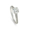 Bague 52 Bague de fiançailles solitaire contemporaine en or blanc 18k, diamants 1,25 ct 58 Facettes VI-0036