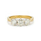 Bague 54 Bague de fiançailles trois pierres en or jaune et blanc 18k, diamants 58 Facettes VI-0037