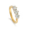 Bague 54 Bague de fiançailles trois pierres en or jaune et blanc 18k, diamants 58 Facettes VI-0037