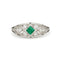 Bague 58 Bague Art déco en or blanc 18k, émeraude 0,25 ct et diamants 58 Facettes VI-0038