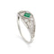 Bague 58 Bague Art déco en or blanc 18k, émeraude 0,25 ct et diamants 58 Facettes VI-0038