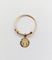 Bague 56 Bague antique en or rose 18k à médaille religieuse émaillée 58 Facettes A07875