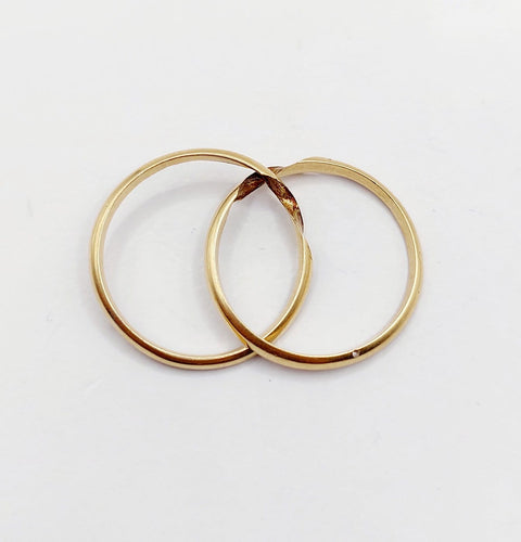 Bague 54.5 Alliance jumelée Gimmel victorienne en or 18k, vers 1866 58 Facettes A07876