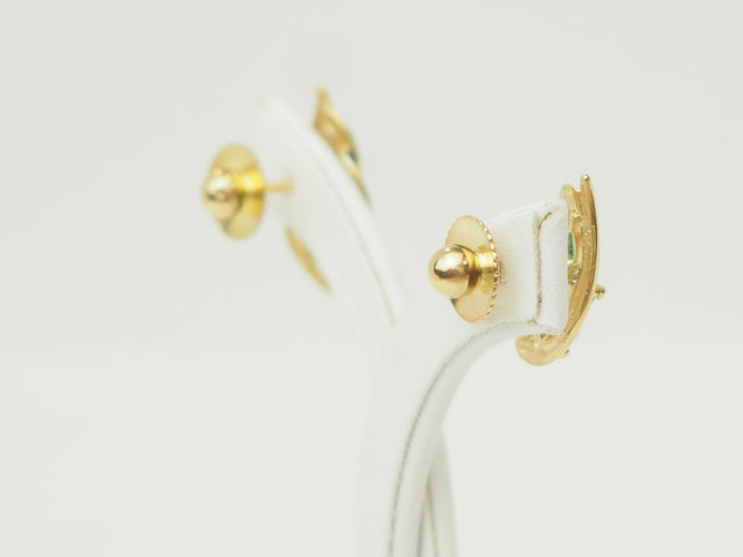 Boucles d'oreilles Boucles d'oreilles vintage en or jaune et émeraudes 58 Facettes 33615