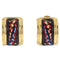 Boucles d'oreilles Hermès - Boucles d'oreilles clips vintage en émail imprimé et métal 58 Facettes n3kaeaoc5w