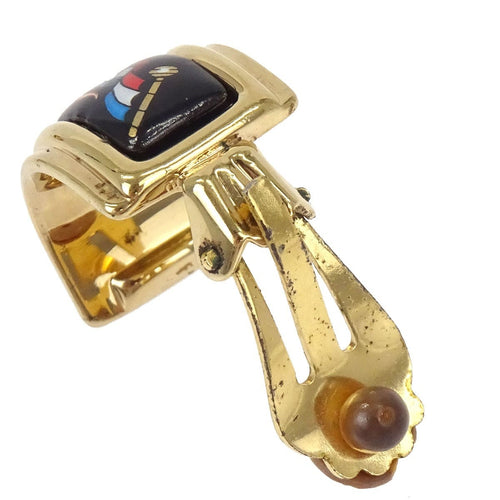 Boucles d'oreilles Hermès - Boucles d'oreilles clips vintage en émail imprimé et métal 58 Facettes n3kaeaoc5w