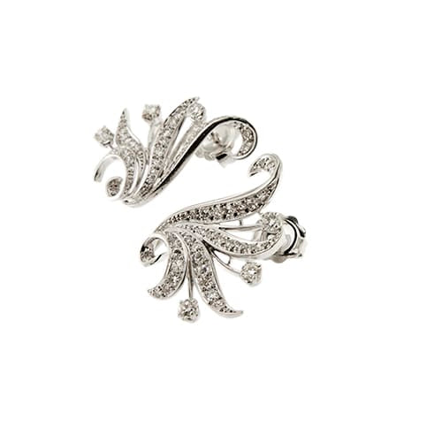Boucles d'oreilles Boucles d’oreilles puces en or blanc 18 ct avec diamants (2,10 ct) 58 Facettes 38923