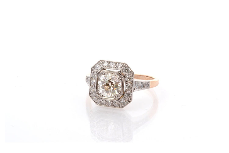 Bague 54.5 Bague Art déco en platine et or 18k avec diamants 58 Facettes 26873-27008
