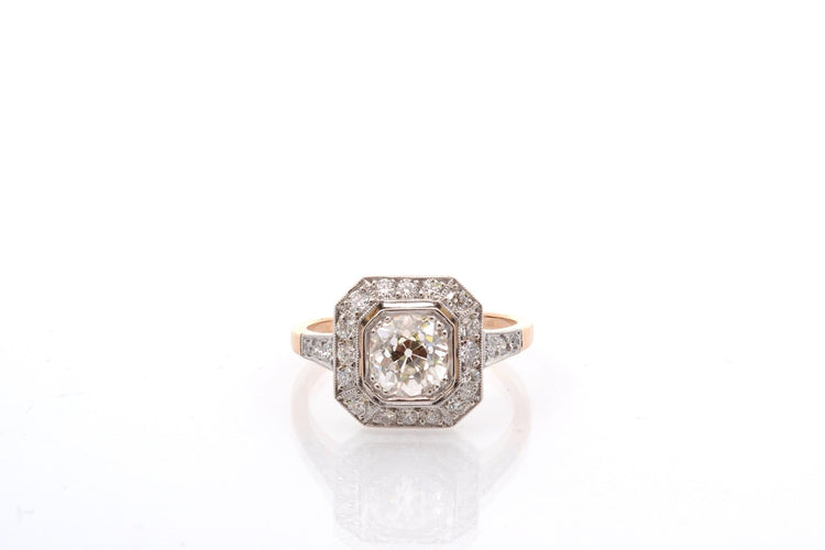 Bague 54.5 Bague Art déco en platine et or 18k avec diamants 58 Facettes 26873-27008