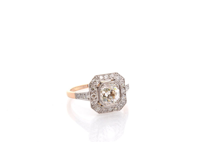 Bague 54.5 Bague Art déco en platine et or 18k avec diamants 58 Facettes 26873-27008