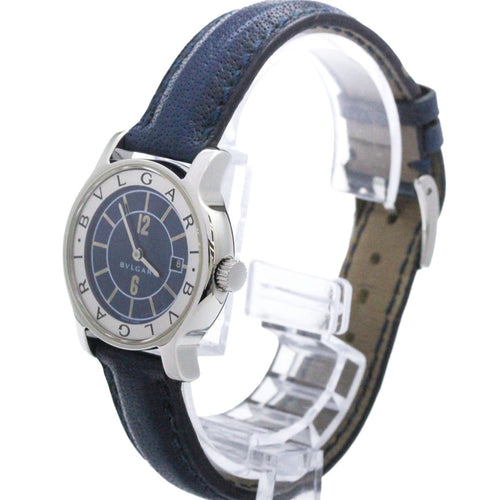 Montre Bvlgari - Montre Solotempo quartz acier et cuir 58 Facettes qaibjx2mn6