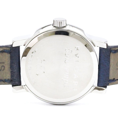 Montre Bvlgari - Montre Solotempo quartz acier et cuir 58 Facettes qaibjx2mn6