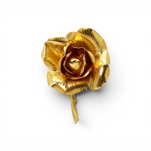 Broche Georges Lenfant - Broche Rose en or jaune 750 58 Facettes