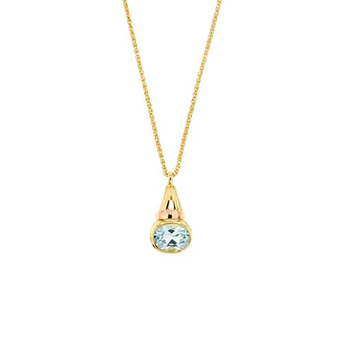 Collier Collier - Pendentif goutte et topaze en or jaune 18 ct 58 Facettes 34056